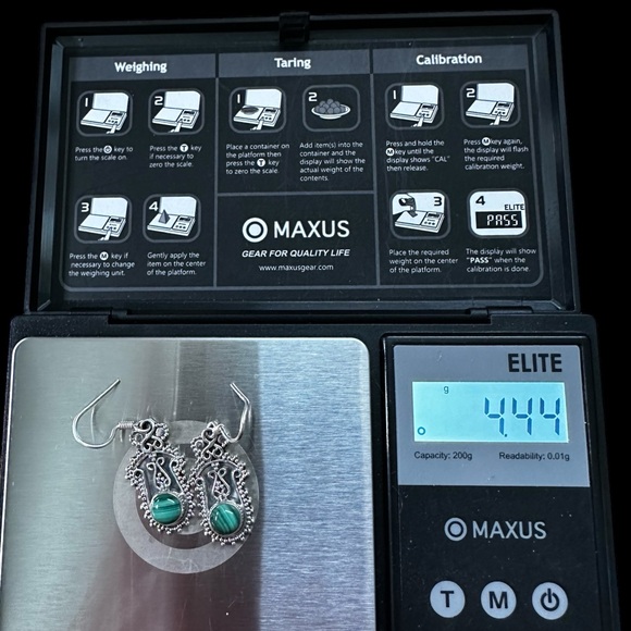 Malachite Sterling Silver Drop Earrings - Picture 8 of 11